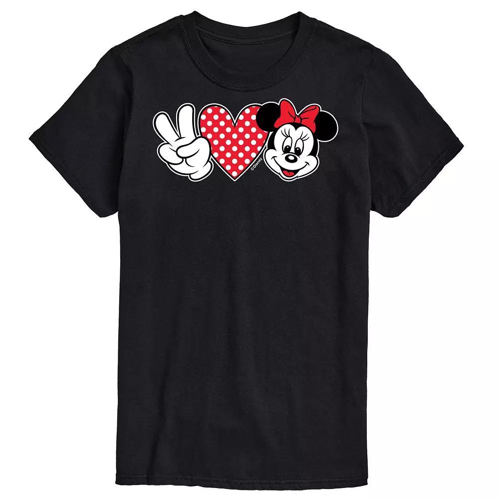 Disney's Minnie Mouse Men's Peace Love Minnie Graphic Tee, Size: XL, Green Product Image