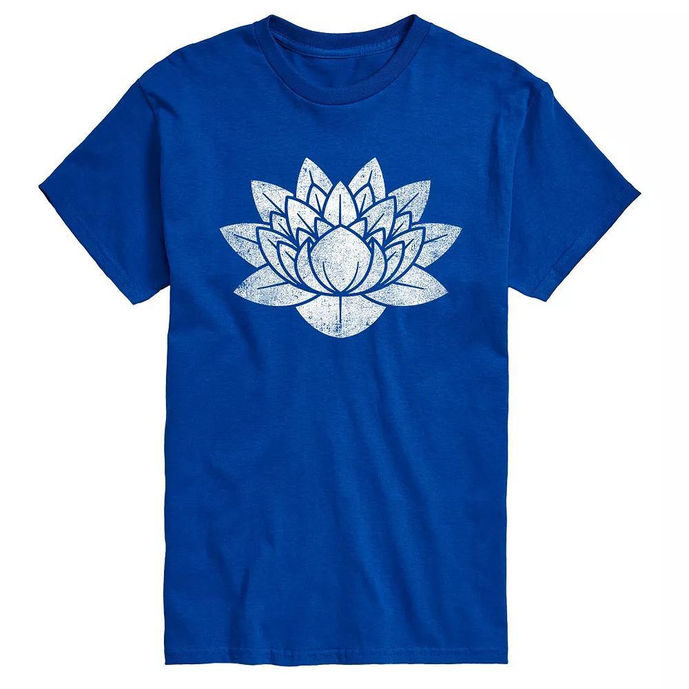 Men's Lotus Flower Tee, Size: Small, Blue Product Image