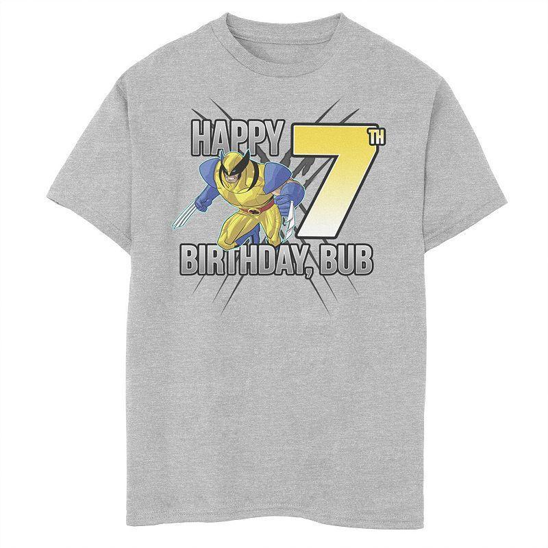 Boys 8-20 Marvel X-Men Wolverine Happy 7th Birthday Bub Graphic Tee, Boy's, Size: XS, Athletic Grey Product Image
