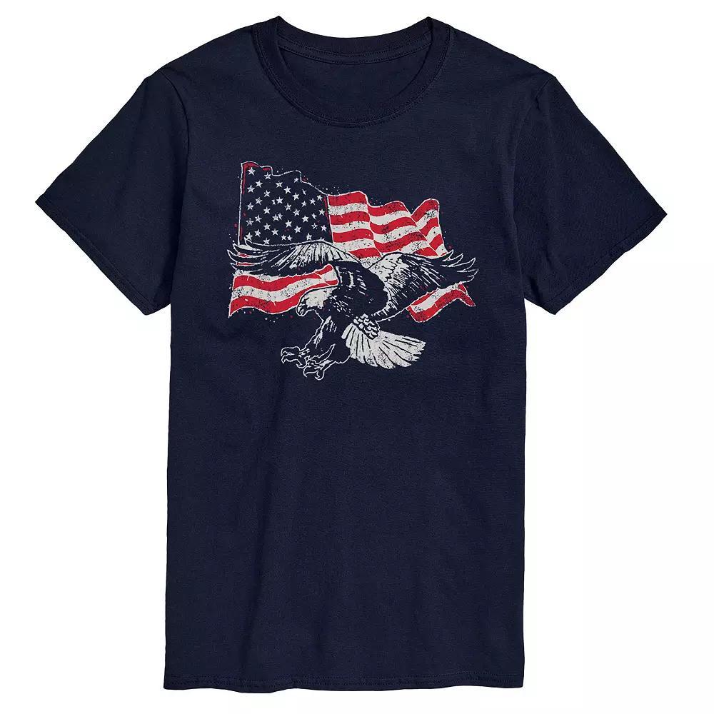 Big & Tall Eagle Flag Graphic Tee, Men's, Size: 4XB, Blue Product Image