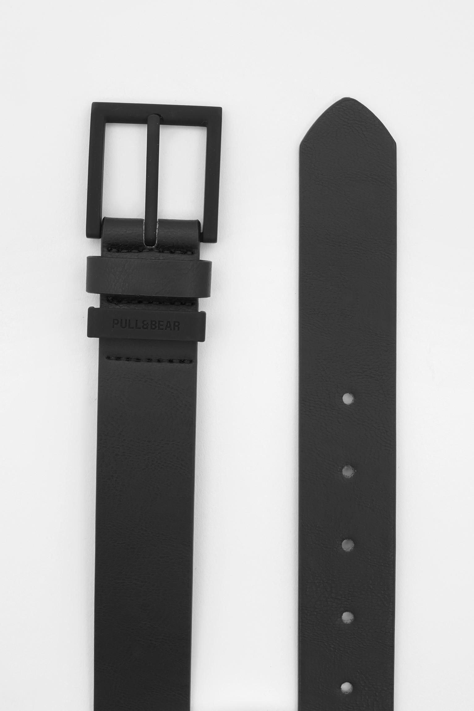 Faux leather belt with matte buckle Product Image