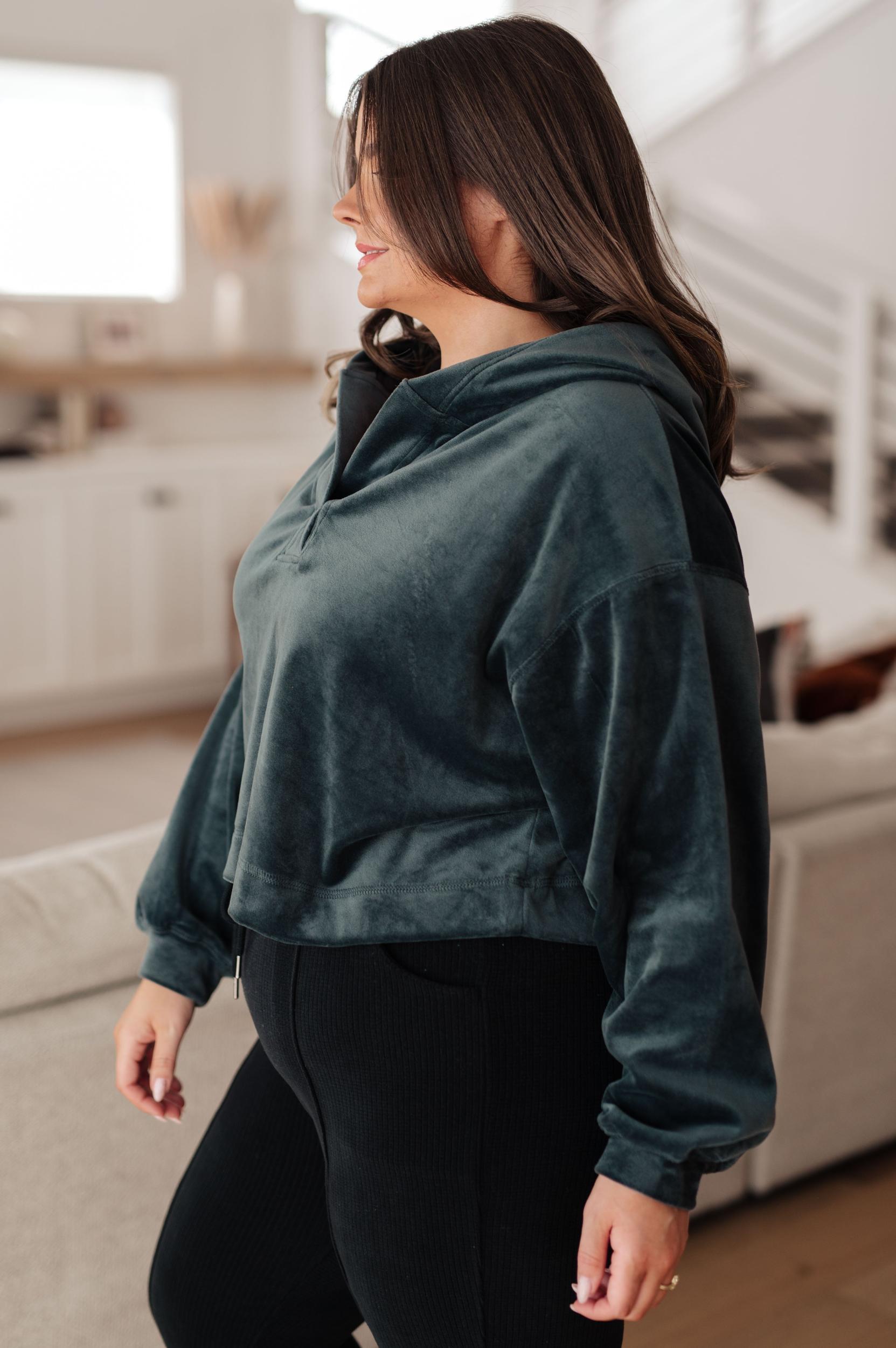 Velvet Icon Hoodie In Grey Blue (Online Exclusive) Product Image