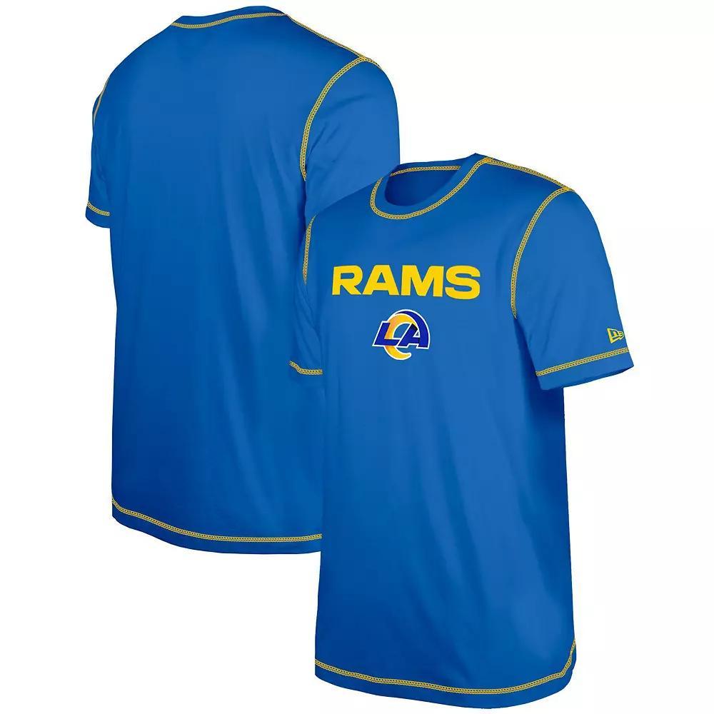 Men's New Era  Royal Los Angeles Rams Third Down Puff Print T-Shirt, Size: Medium, Blue Product Image