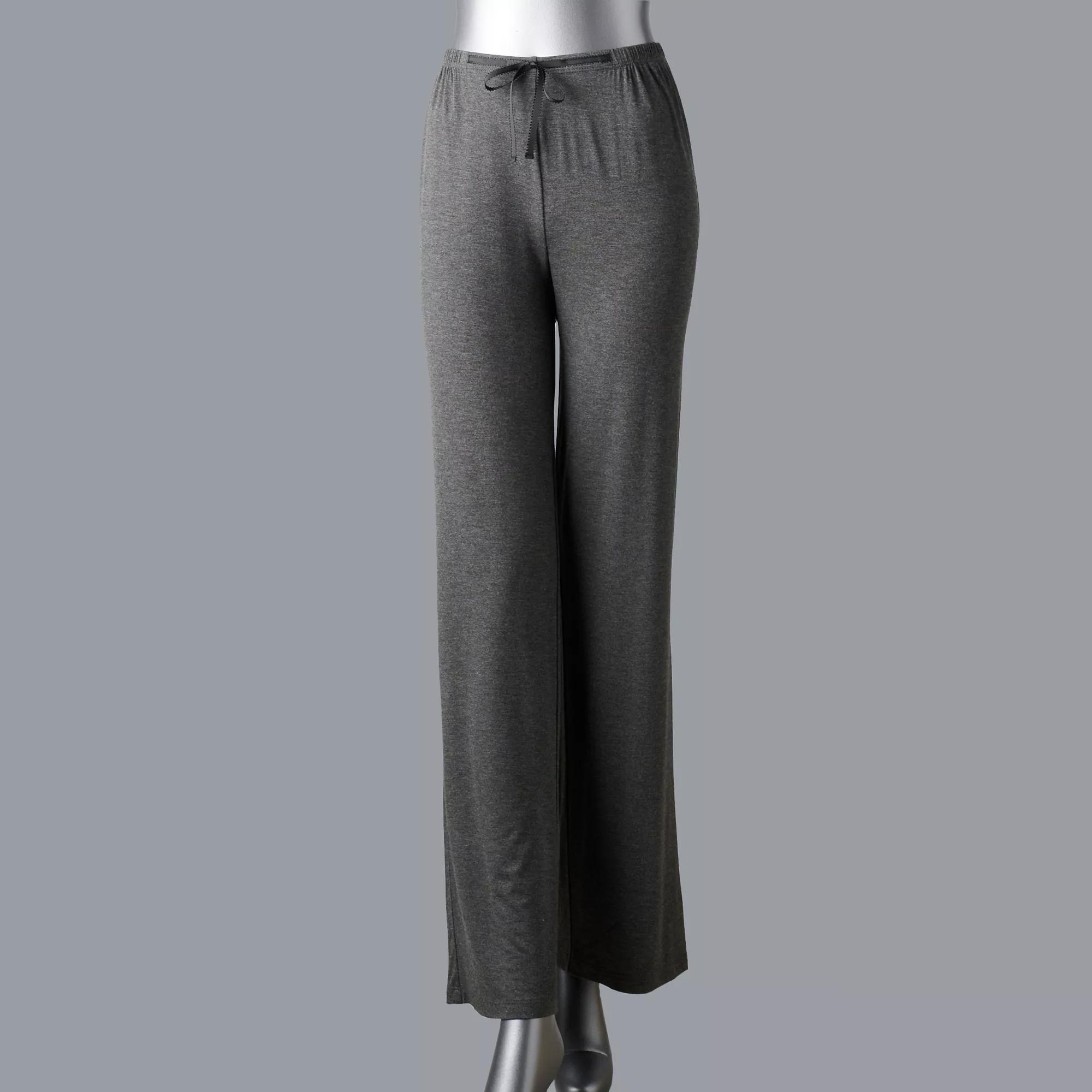 Petite Size Simply Vera Vera Wang Basic Luxury Pajama Pants, Women's, Size: Small Short, Grey Product Image