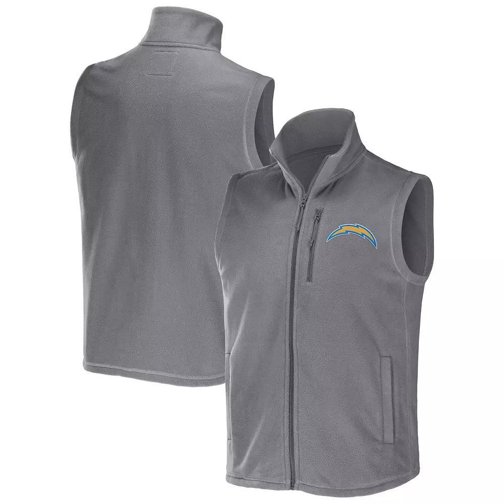 Men's NFL x Darius Rucker Collection by Fanatics Gray Los Angeles Chargers Polar Fleece Full-Zip Vest, Size: XL, Grey Product Image