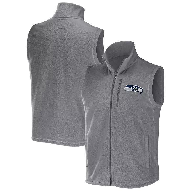 Mens NFL x Darius Rucker Collection by Fanatics Gray Pittsburgh Steelers Polar Fleece Full-Zip Vest Product Image