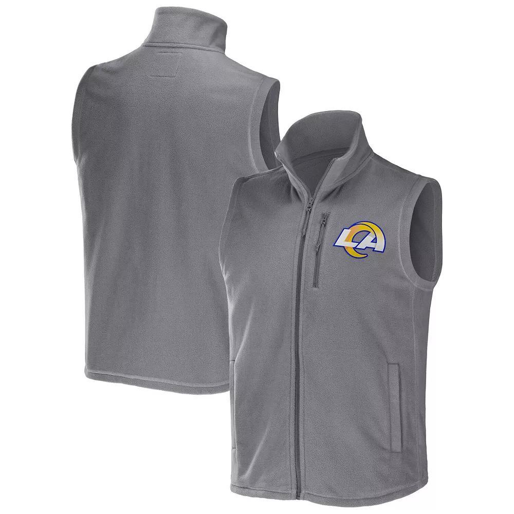 Men's NFL x Darius Rucker Collection by Fanatics Gray Los Angeles Chargers Polar Fleece Full-Zip Vest, Size: XL, Grey Product Image