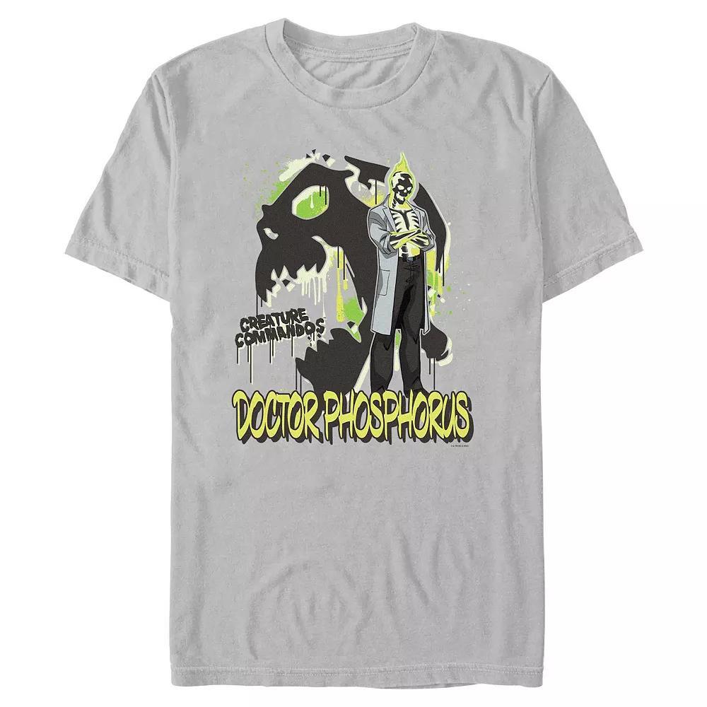 Men's Creature Commandos Doctor Phosphorus Poster Graphic Tee, Size: Large, Silver Product Image