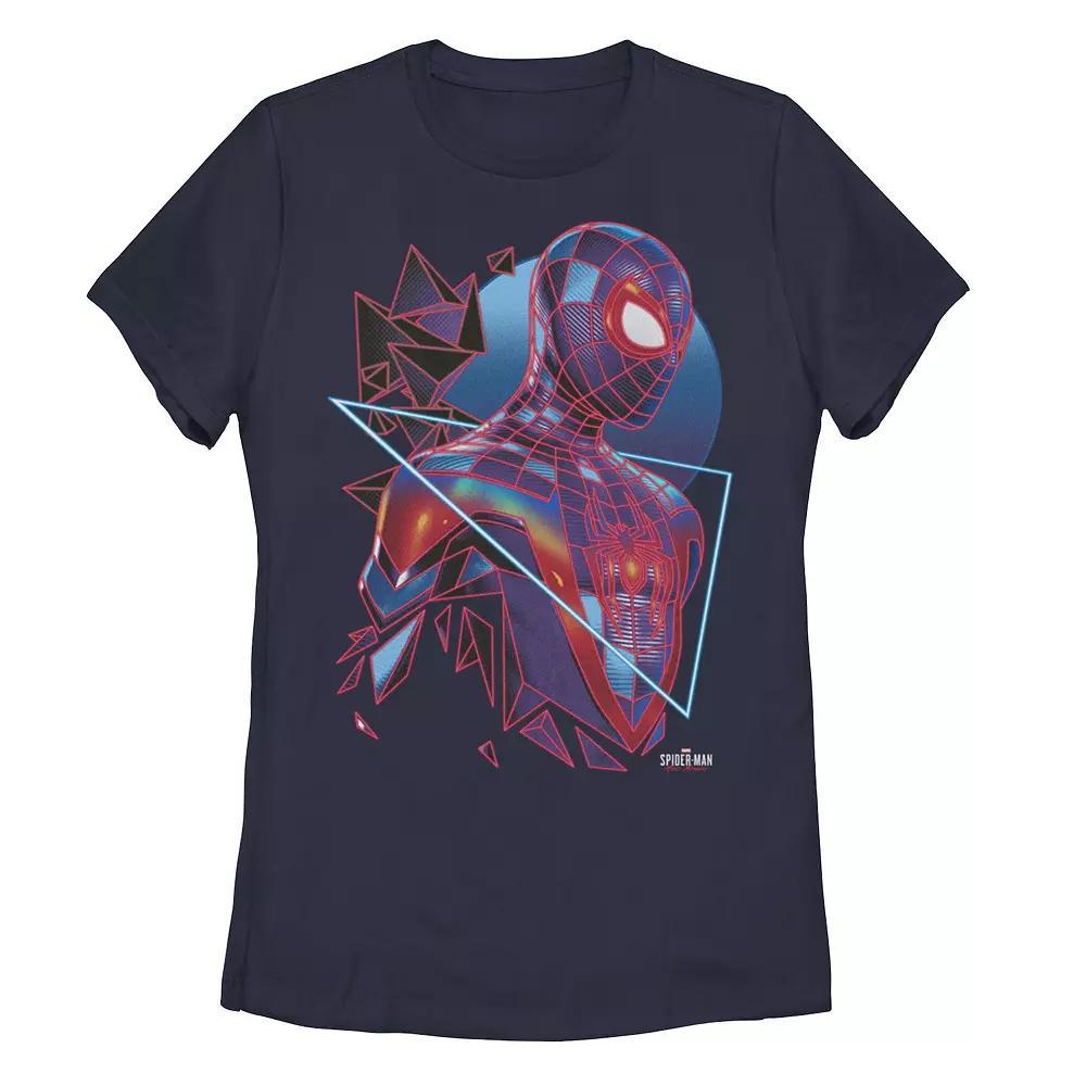 Juniors' Marvel Spider-Man Miles Morales Retro Neon Poster Tee, Girl's, Size: XXL, Blue Product Image