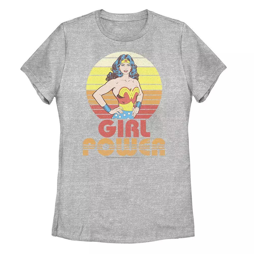 Juniors' DC Comics Wonder Woman "Girl Power" Sunset Graphic Tee, Girl's, Size: Large, Athletic Grey Product Image