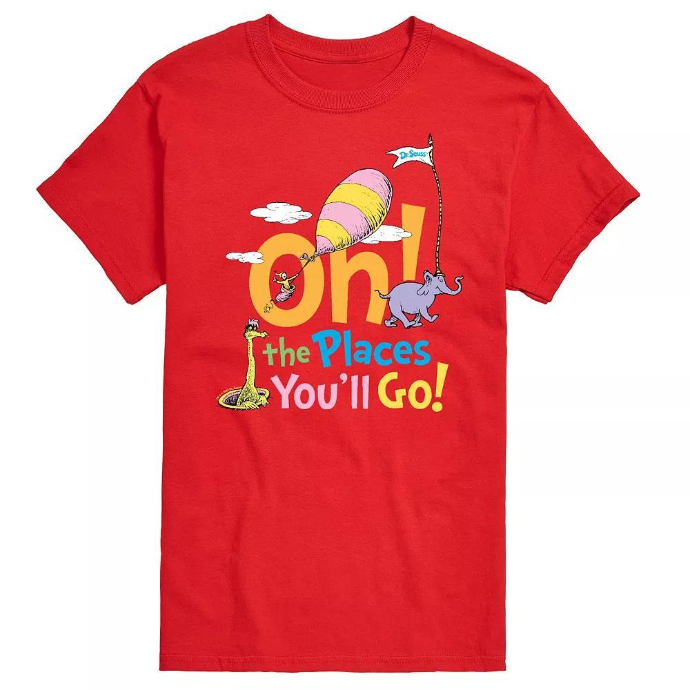 Big & Tall Dr. Seuss Places You'll Go Tee, Men's, Size: 4XB, Gray Product Image