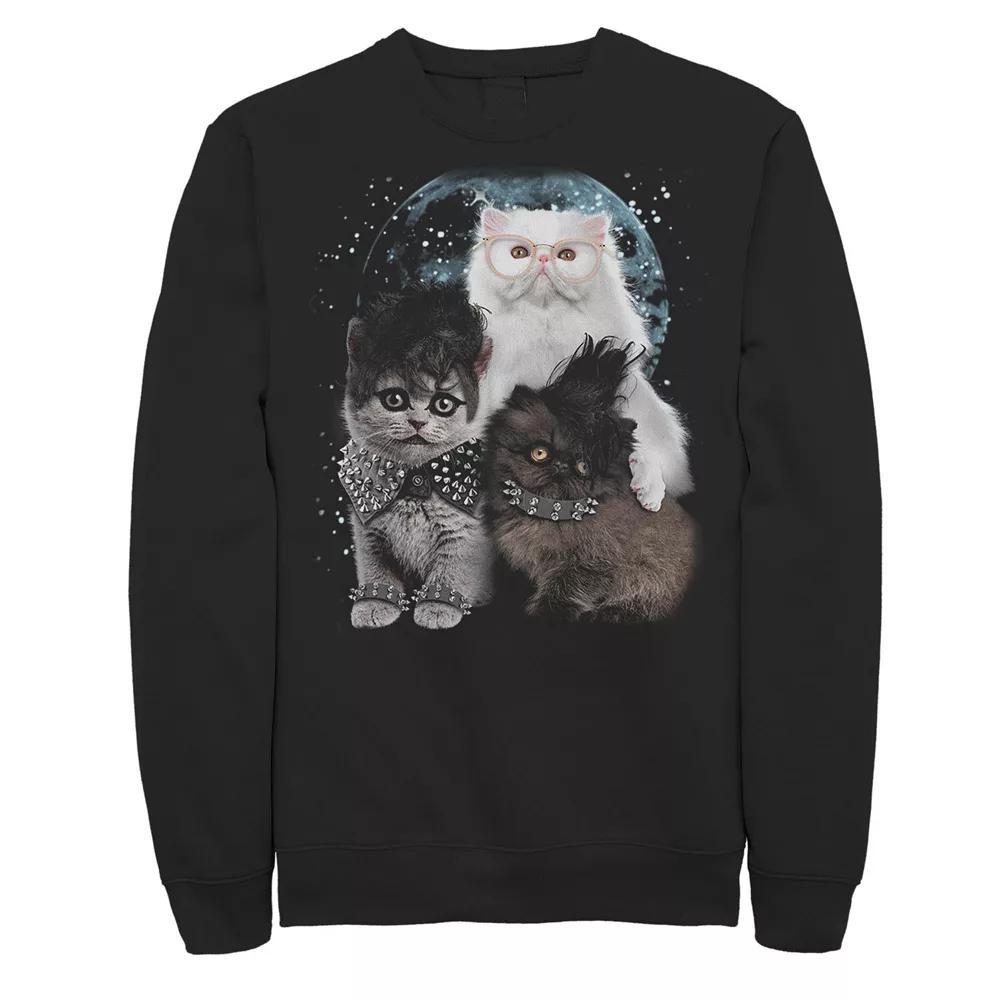 Men's Heavy Metal Cats In Space Pullover Fleece, Size: Medium, Black Product Image