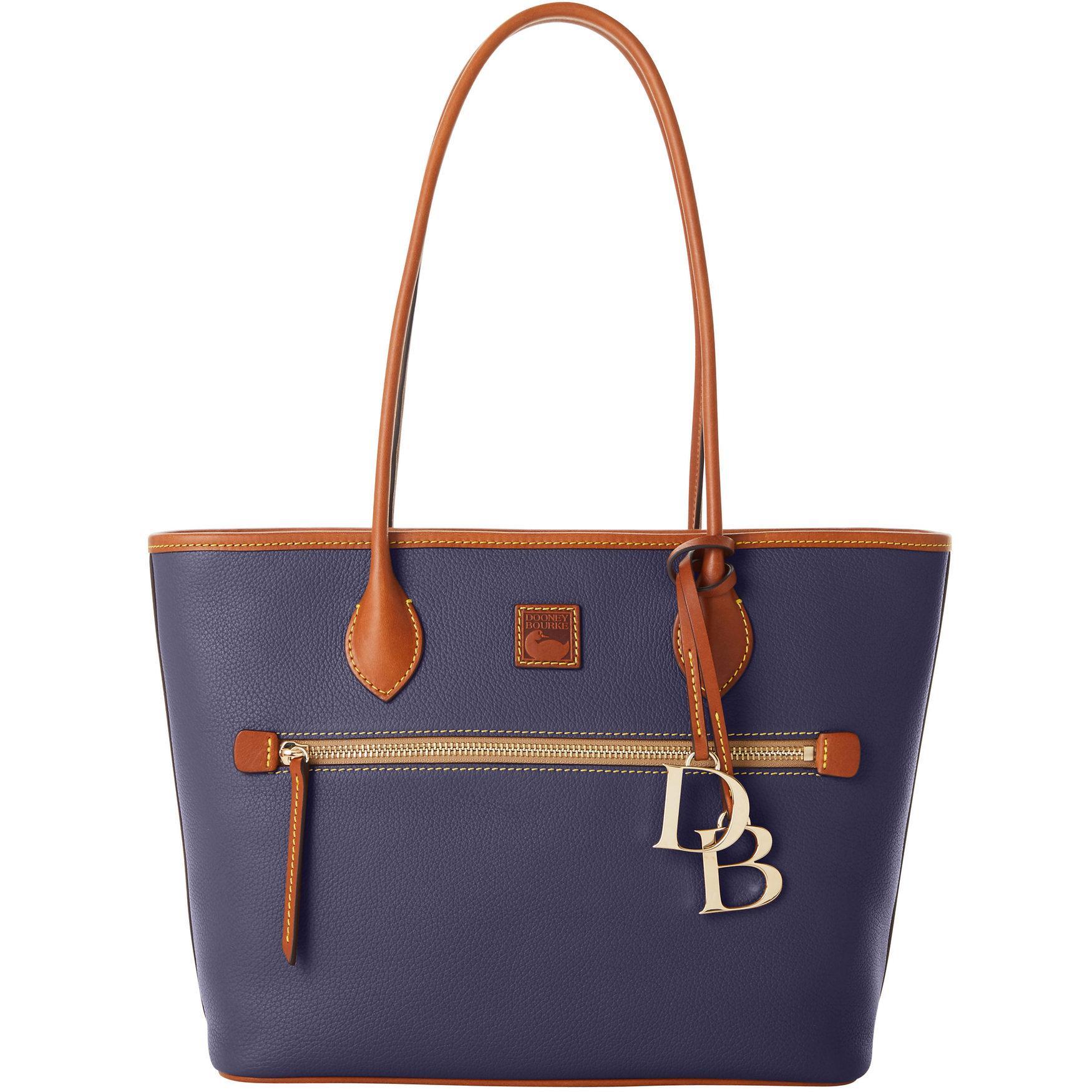 Dooney & Bourke Womens Pebble Grain Leather Tote Shopping Bag in Pale Blue Product Image