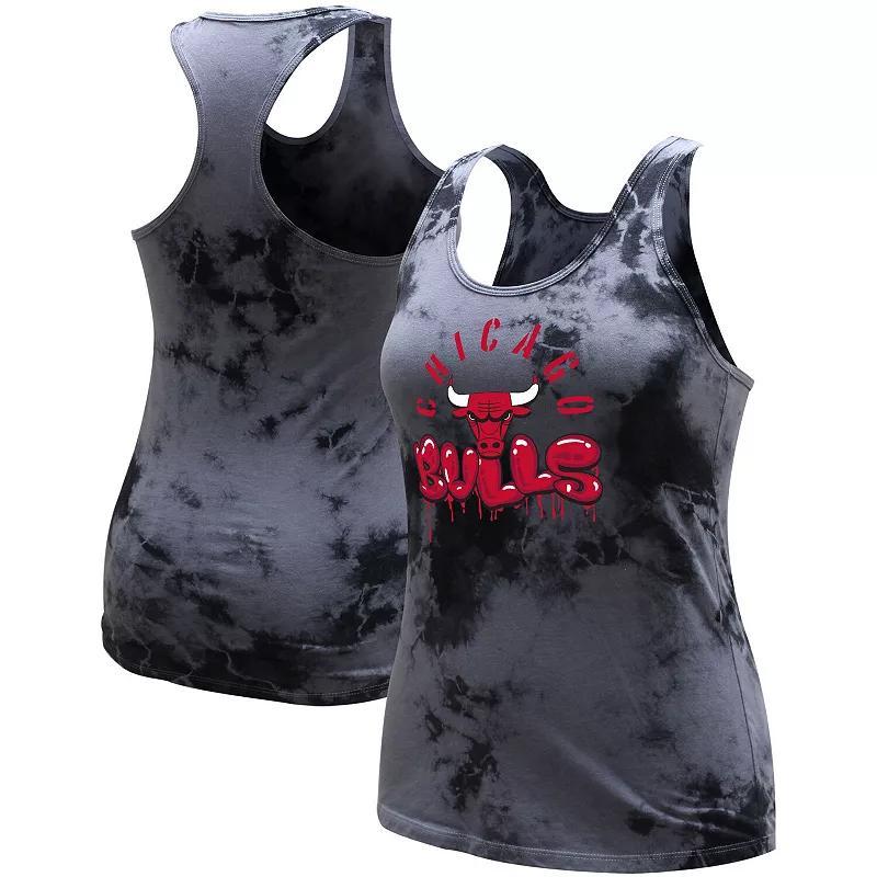 Women's Stadium Essentials  Charcoal Chicago Bulls Street Art Dark Crystal Washed Tank Top, Size: Medium Product Image