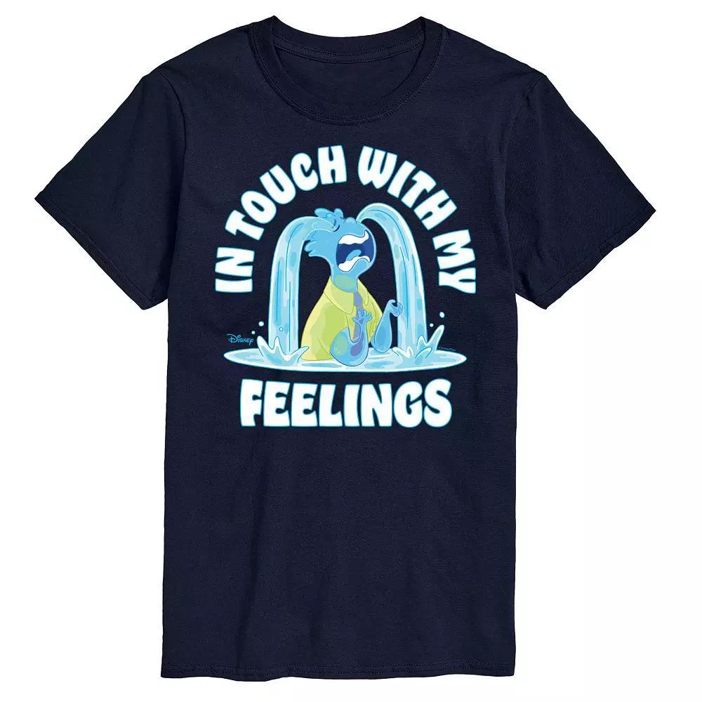 Disneys Elemental Big & Tall Feelings Graphic Tee, Mens Blue Product Image