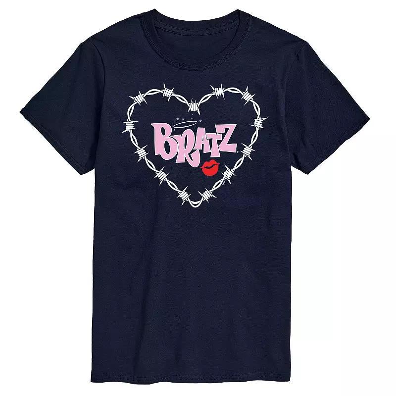 Big & Tall Bratz Barbed Wire Heart Graphic Tee, Mens Blue Product Image