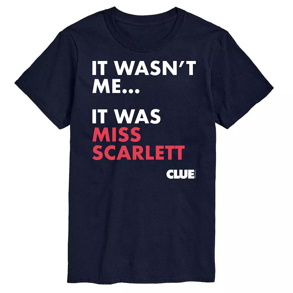 Big & Tall Clue It Was Miss Scarlett Graphic Tee, Mens Blue Product Image