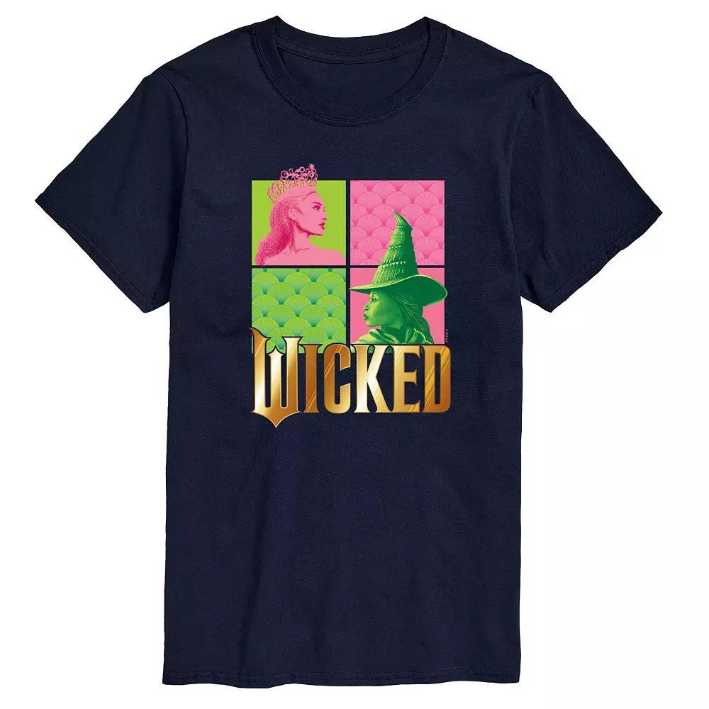 Men's Wicked Glinda & Elpha Grid Graphic Tee, Size: Medium, Black Product Image