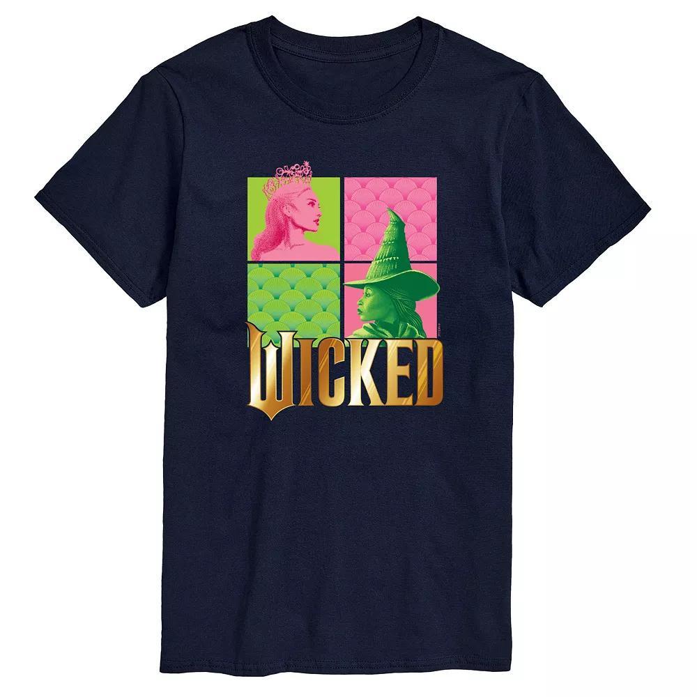 Men's Wicked Glinda & Elpha Grid Graphic Tee, Size: Medium, Black Product Image