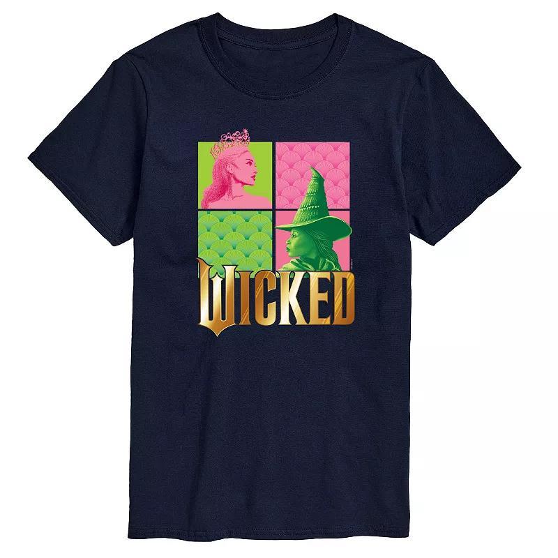Men's Wicked Glinda & Elpha Grid Graphic Tee, Size: Medium, Black Product Image