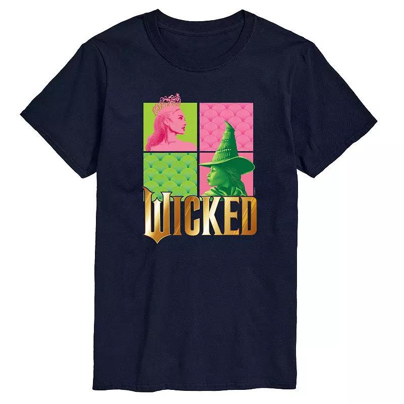 Men's Wicked Glinda & Elpha Grid Graphic Tee, Size: Medium, Black Product Image