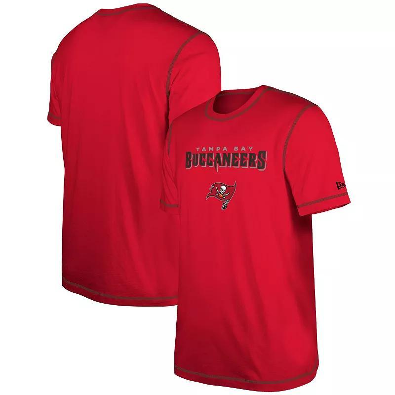 Men's New Era  Red Tampa Bay Buccaneers Third Down Puff Print T-Shirt, Size: Large Product Image