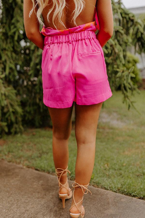 Winning Awards High Waist Shorts In Hot Pink Product Image