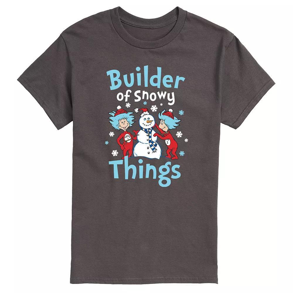 Mens Dr. Seuss Builder of Snowy Things Tee Grey Product Image