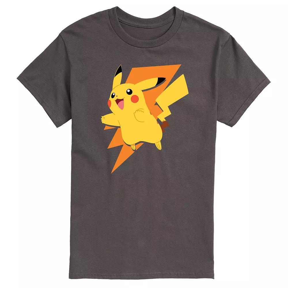Mens Pokemon Pika Bolt Tee Grey Product Image