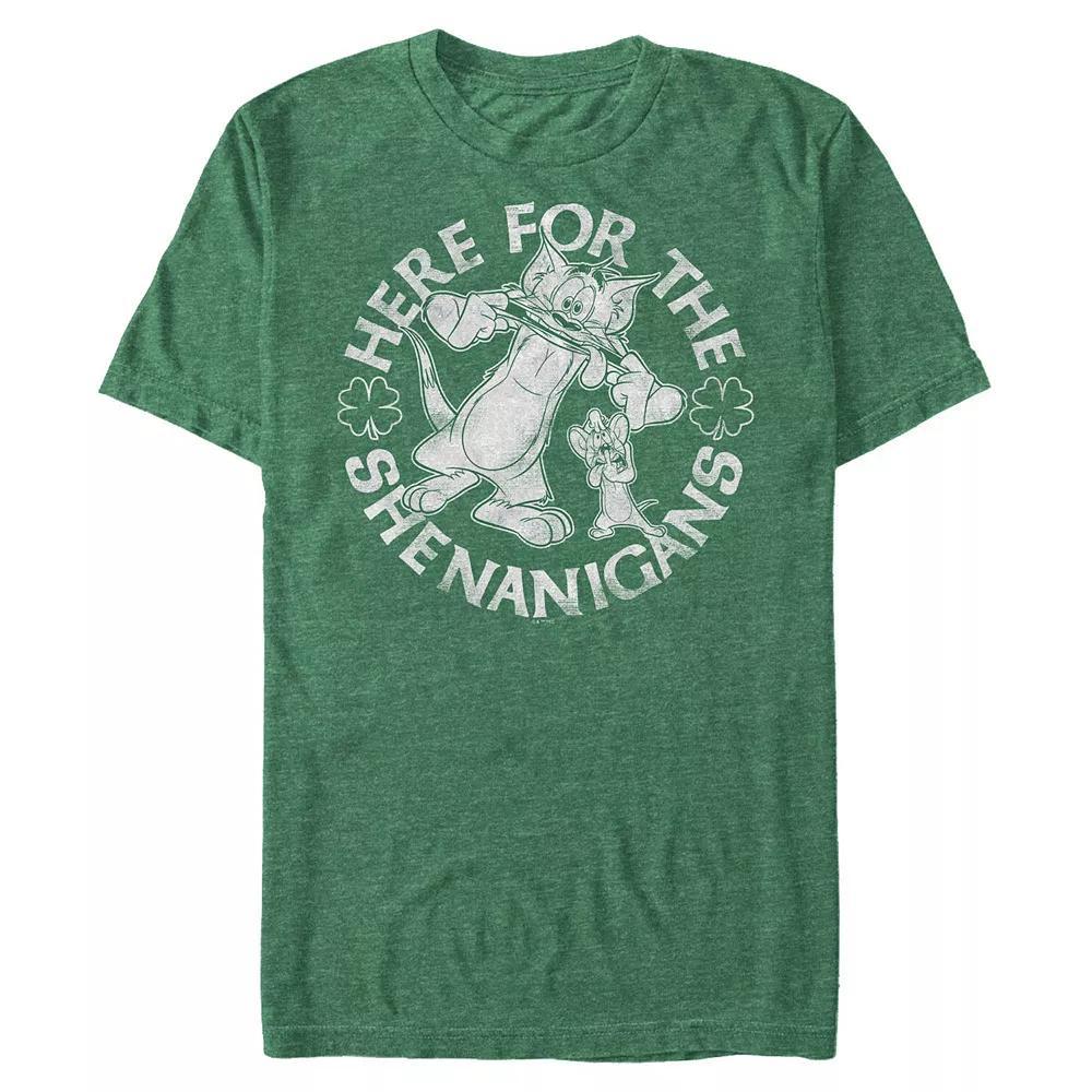 Big & Tall Tom & Jerry Here For The Shenanigans Graphic Tee, Men's, Size: 3XL Tall, Kelly Grey Product Image