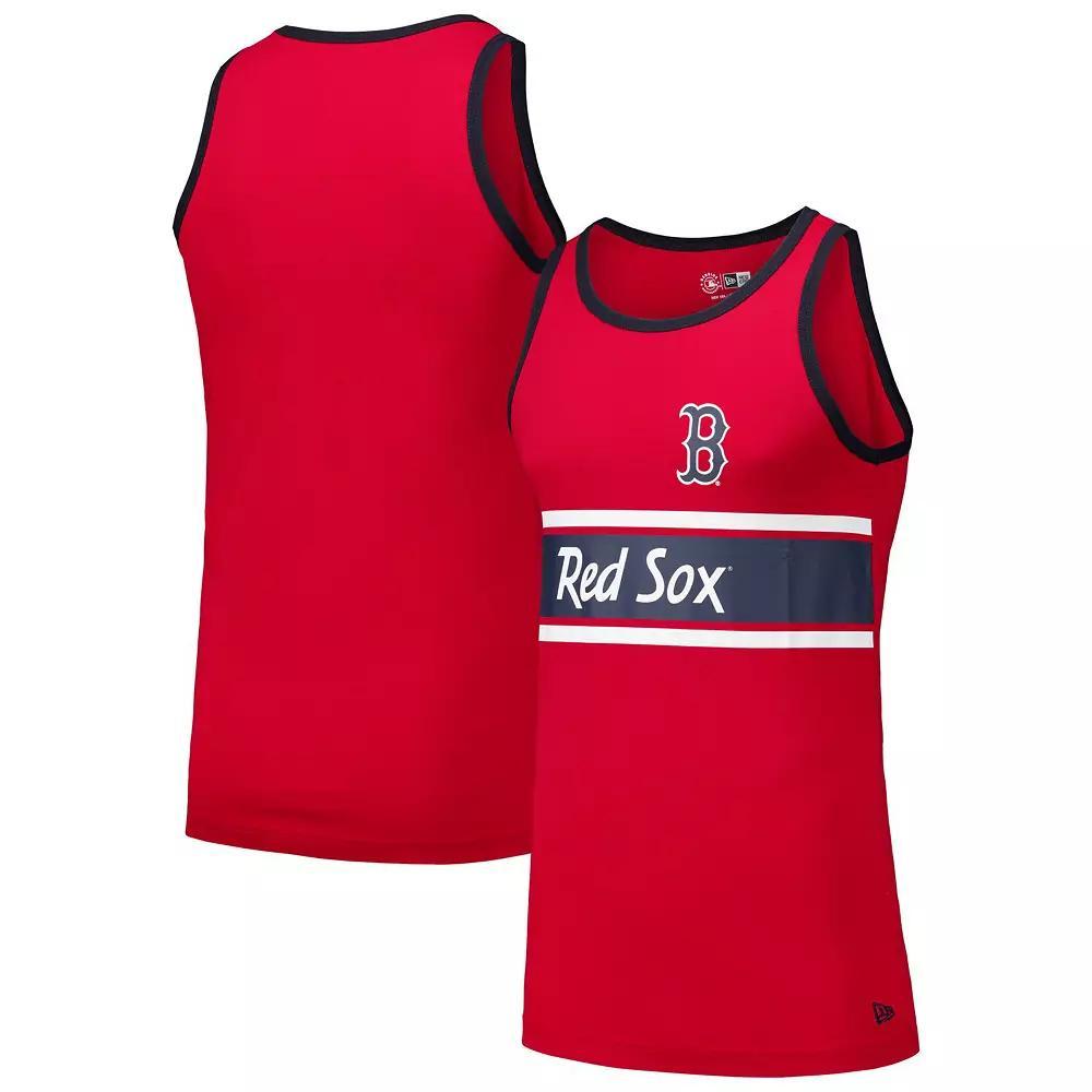 Men's New Era Red Boston Red Sox Jersey Ringer Tank Top, Size: 2XL Product Image