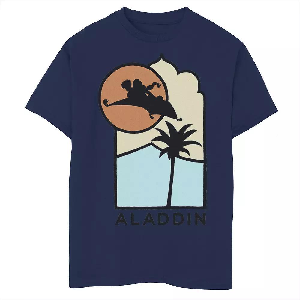 Disney's Aladdin Boys 8-20 Live Action Carpet Ride Line Art Logo Graphic Tee, Boy's, Size: XL, Blue Product Image