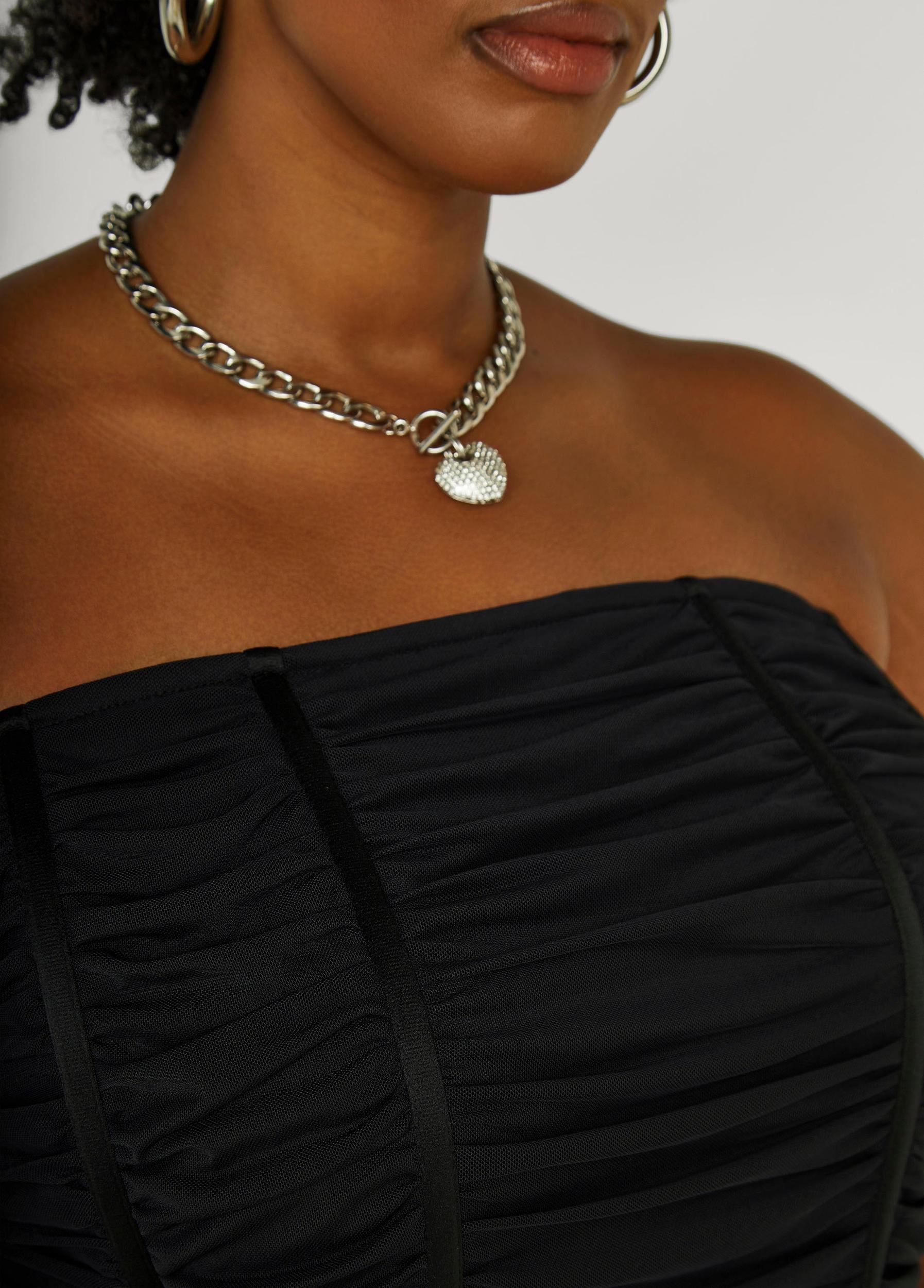 Strapless Ruched Mesh Corset Top Product Image