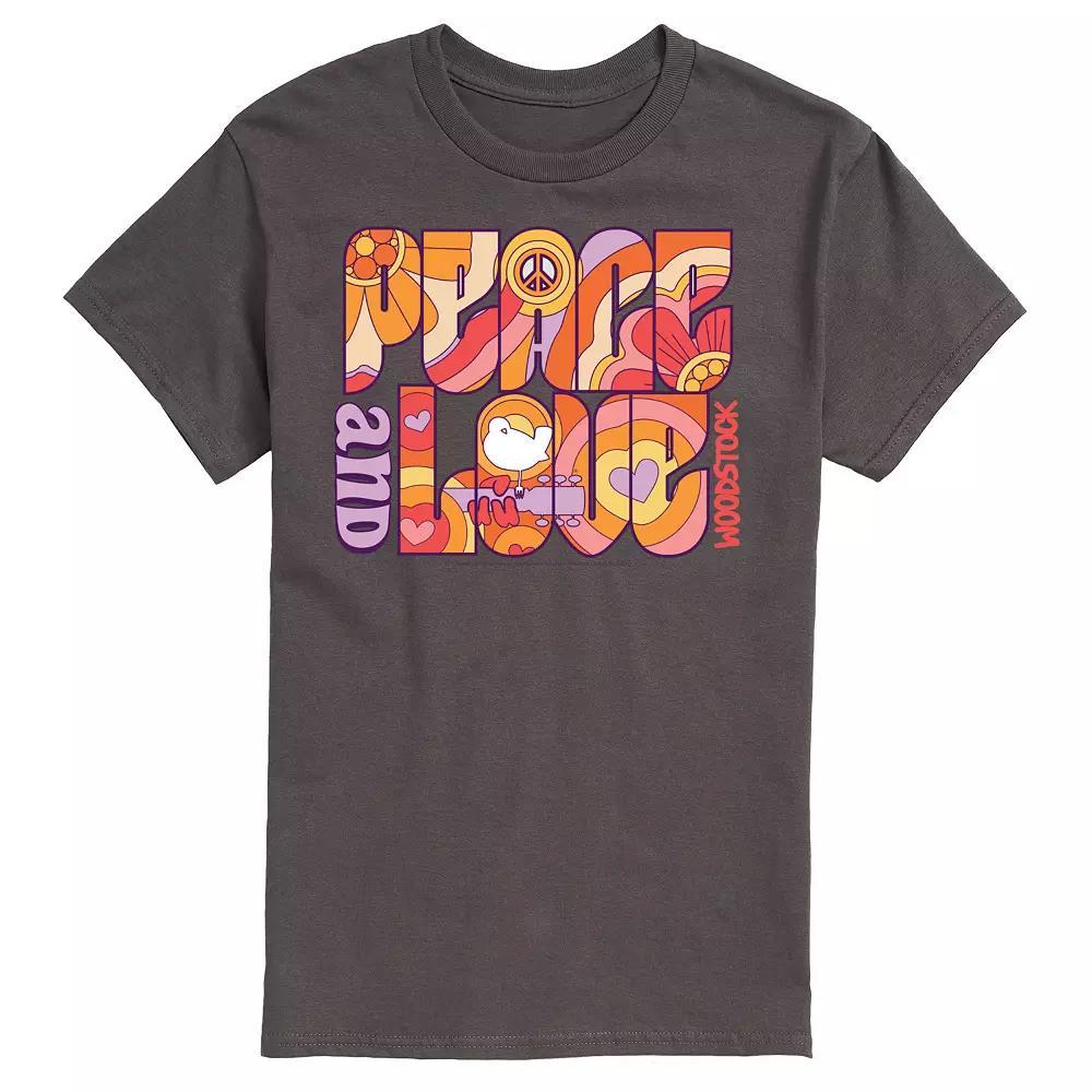Mens Woodstock Peace And Love Graphic Tee Product Image