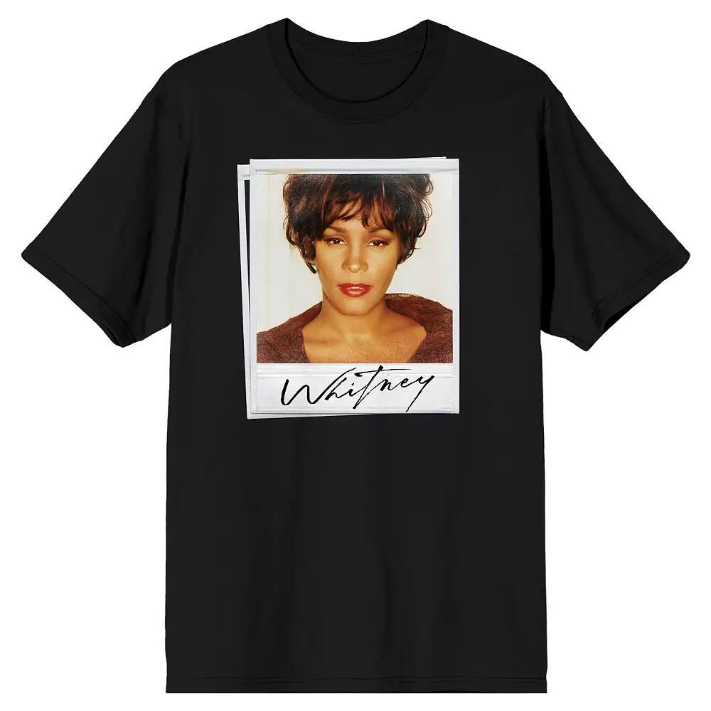 Men's Whitney Houston Photo Graphic Tee, Size: Large, Black Product Image