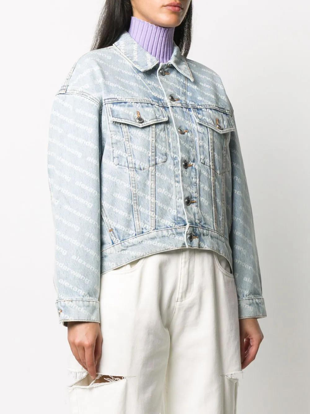 Falling Back logo-print denim jacket Product Image