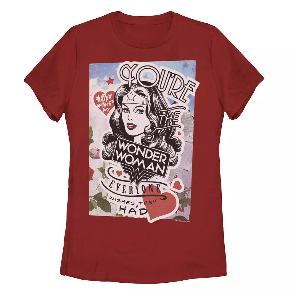 Juniors' Justice League Wonder Woman Mother's Day Graphic Tee, Girl's, Size: Small, Red Product Image