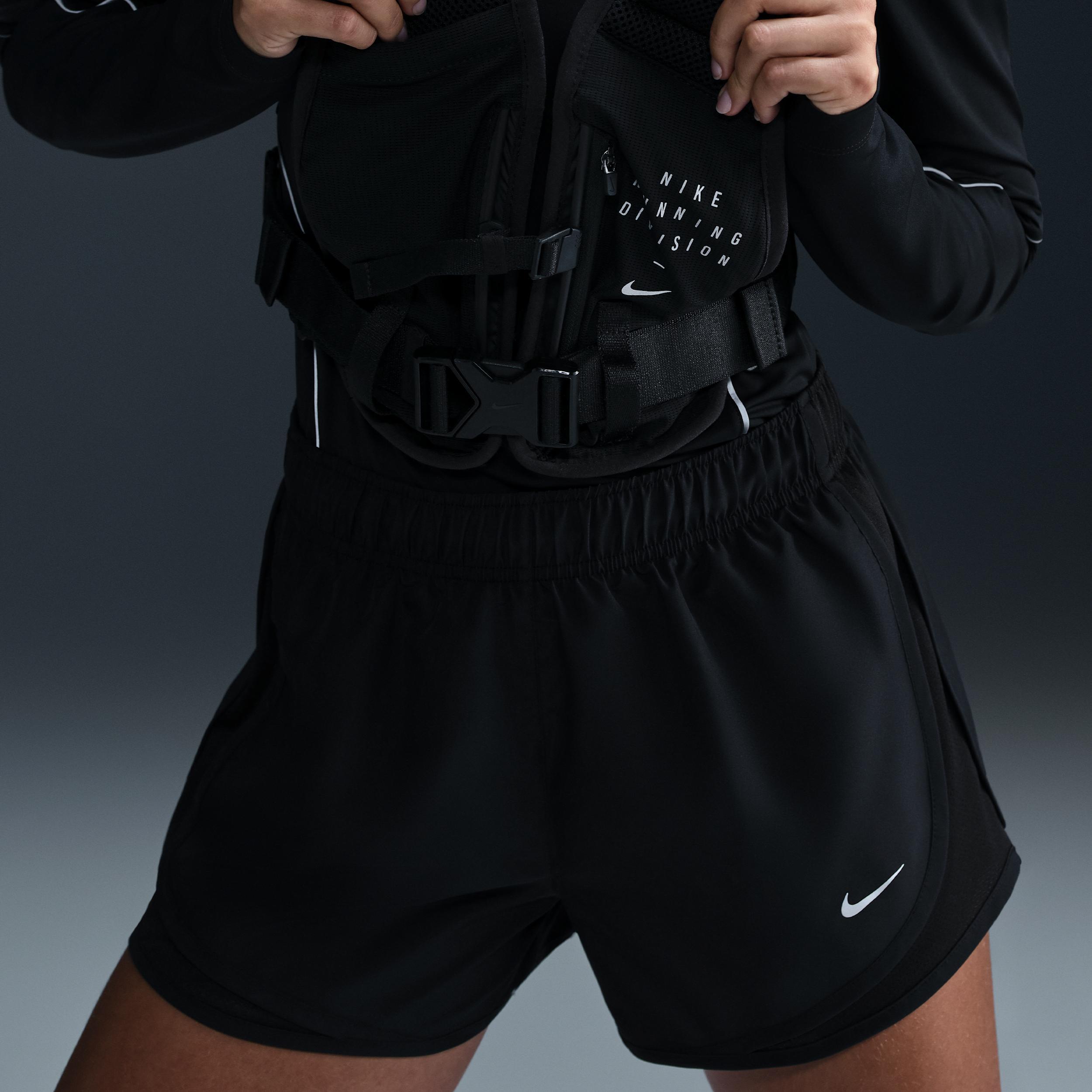 Women's Nike Tempo Dri-FIT Mid-Rise 3-in. Running Shorts, Size: XL, Black Black Product Image