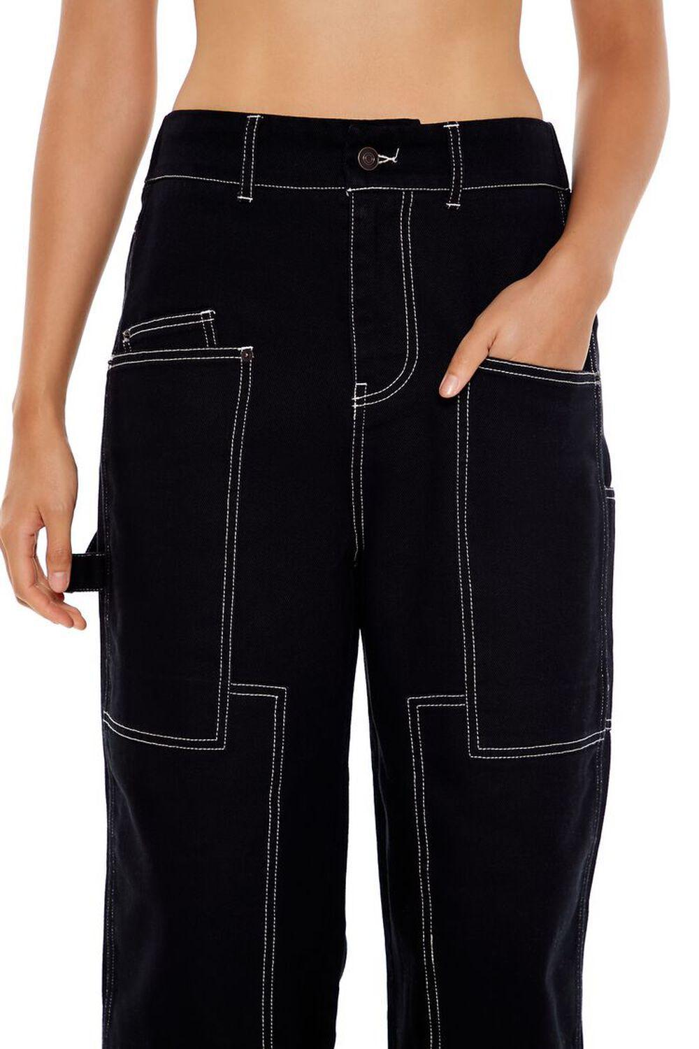 Twill Wide-Leg Cargo Pants | Forever 21 Product Image
