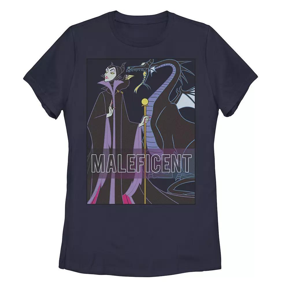 Disney Villains Sleeping Beauty Maleficent With Dragon Juniors' Graphic Tee, Girl's, Size: XXL, Blue Product Image