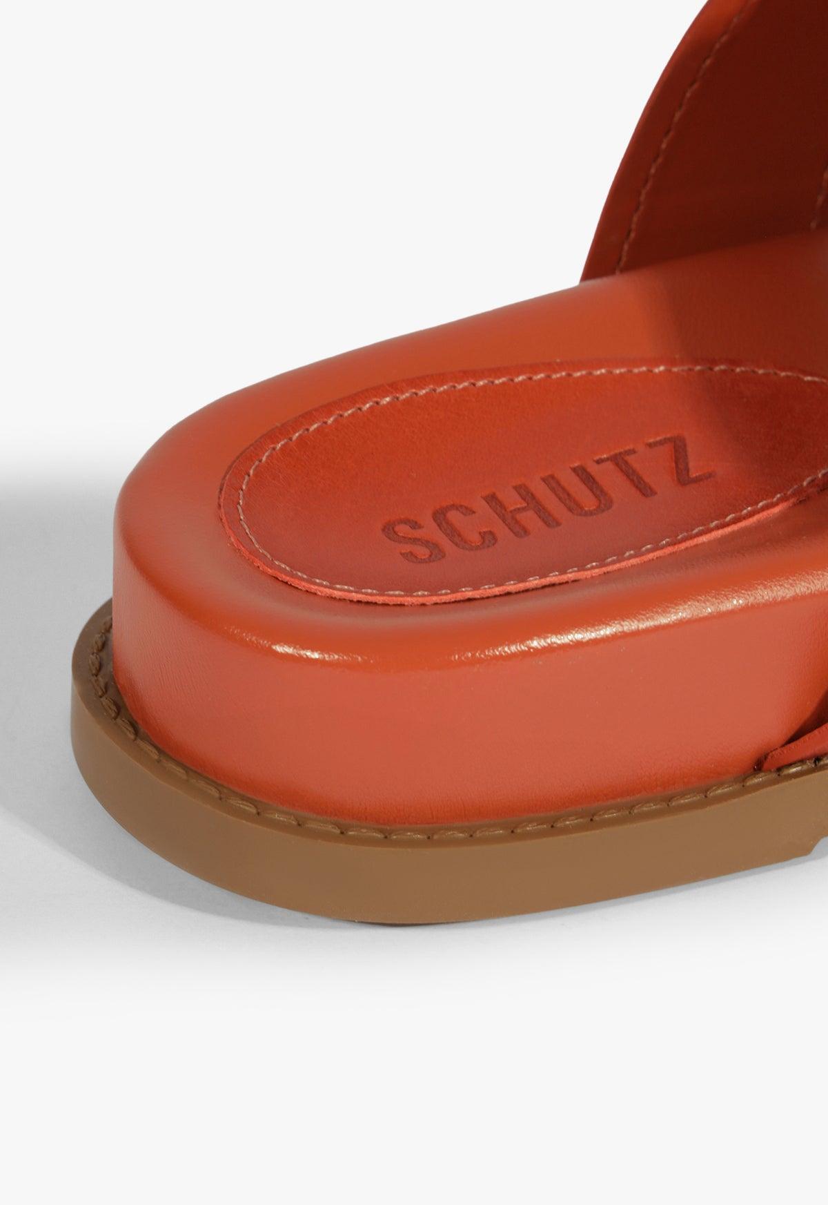 Olga Orange Leather Sporty Sandal Product Image