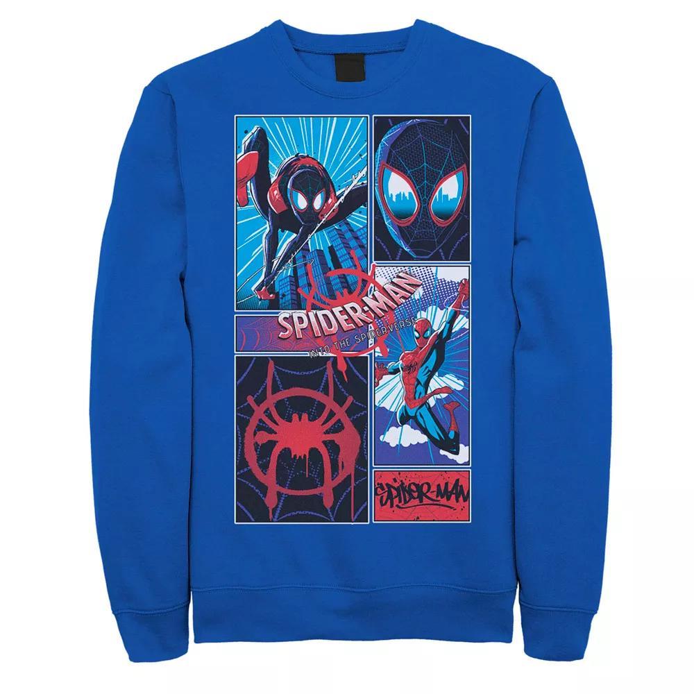 Men's Marvel Spider-Man Spiderverse Miles & Peter Graphic Fleece Pullover Graphic Fleece Pullover, Size: XXL, Royal Product Image