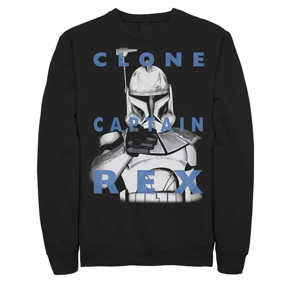 Men's Star Wars: Clone Wars Clone Captain Rex Text Overlay Sweatshirt, Size: XL, Black Product Image