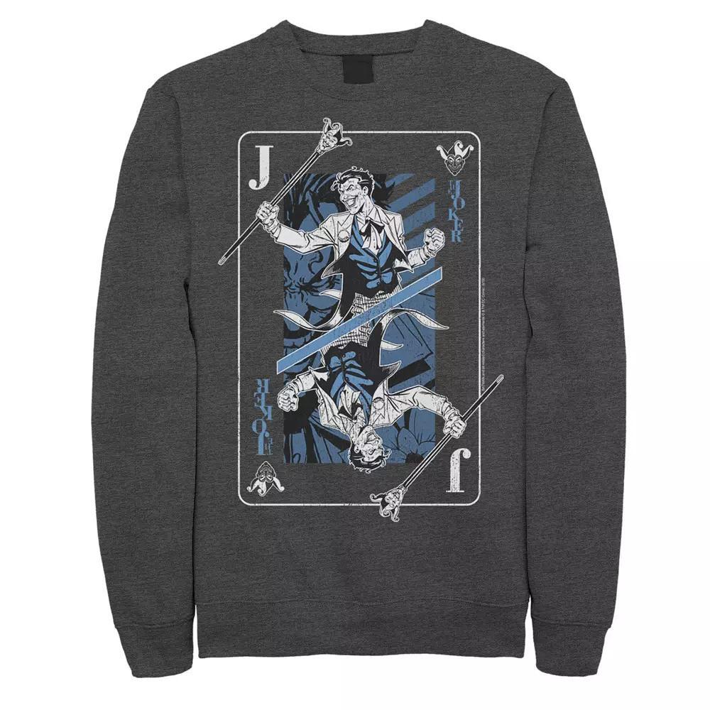 Mens DC Comics The Joker Playing Card Sweatshirt, Men's, Size: Small, Black Product Image