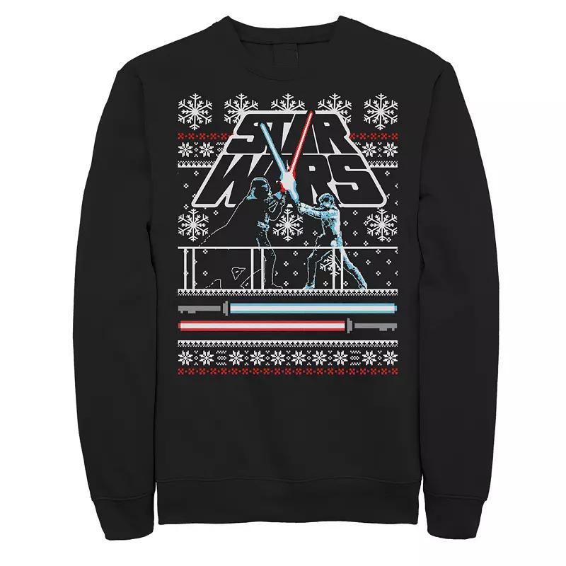 Men's Star Wars Luke Vader Face Off Ugly Christmas Sweater Sweatshirt, Size: XL, Black Product Image