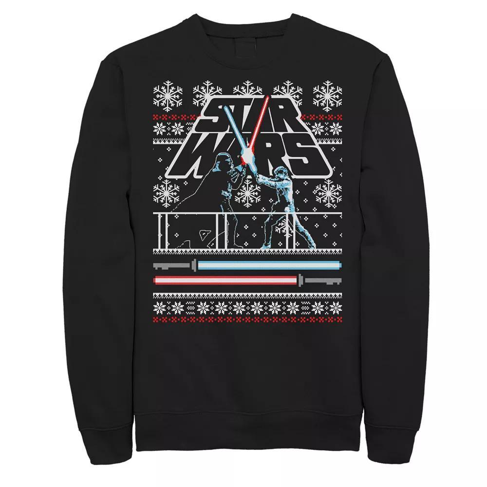 Men's Star Wars Luke Vader Face Off Ugly Christmas Sweater Sweatshirt, Size: XL, Black Product Image