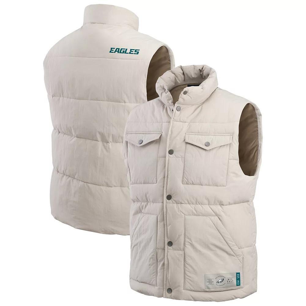 Men's Darius Rucker Collection by Fanatics Cream Buffalo Bills Puffer Full-Snap Vest, Size: 3XL, Beige Product Image
