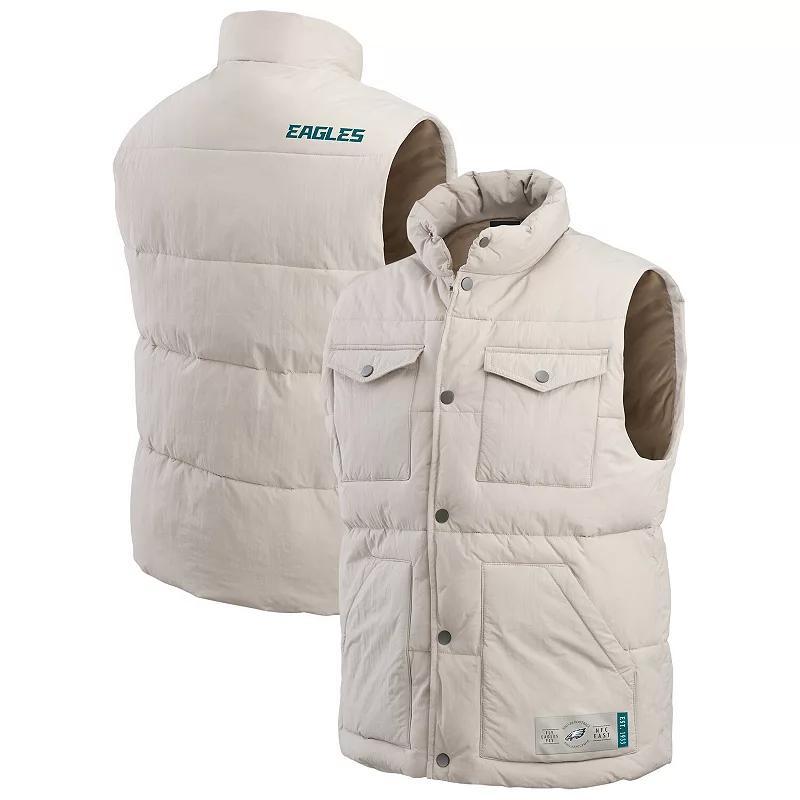 Men's Darius Rucker Collection by Fanatics Cream Buffalo Bills Puffer Full-Snap Vest, Size: 3XL, Beige Product Image