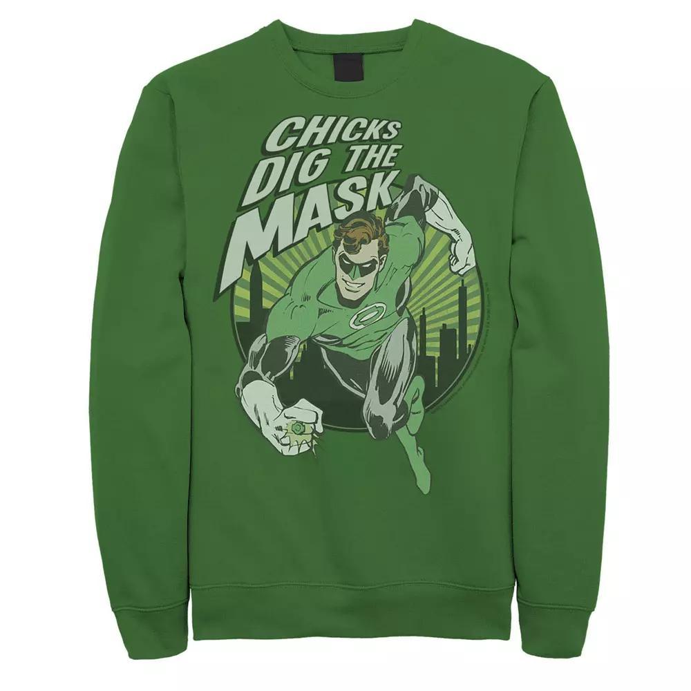 Men's DC Comics Chicks Dig The Mask Action Portrait Sweatshirt, Size: XL, Kelly Product Image