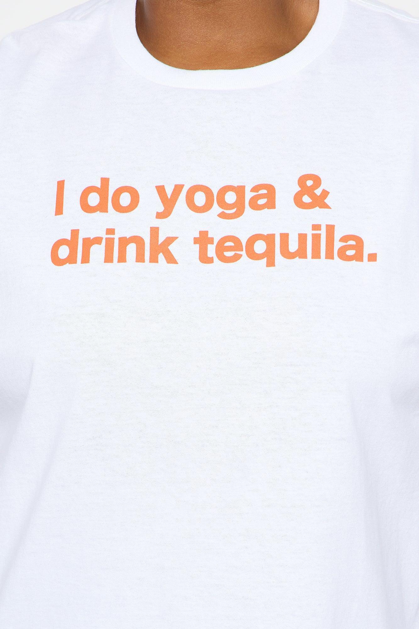 Do Yoga & Drink Tequila Oversized Tee - White Product Image